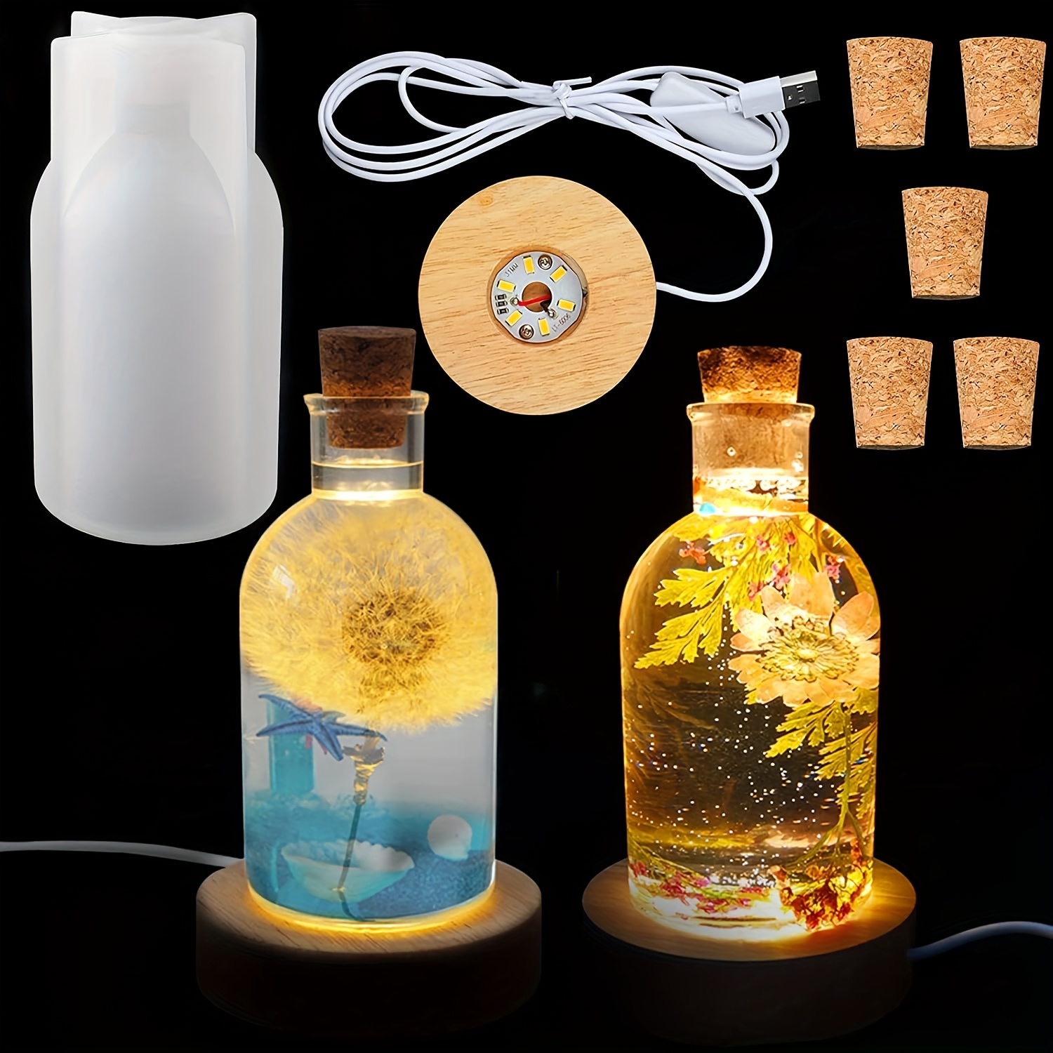 Woodworking Resin - Drift Bottle Işıklı Reçine Kalıp Seti,