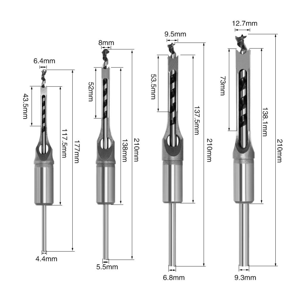 Wood Chisel Set - Ahşap İşleme için Kare Delik Açma