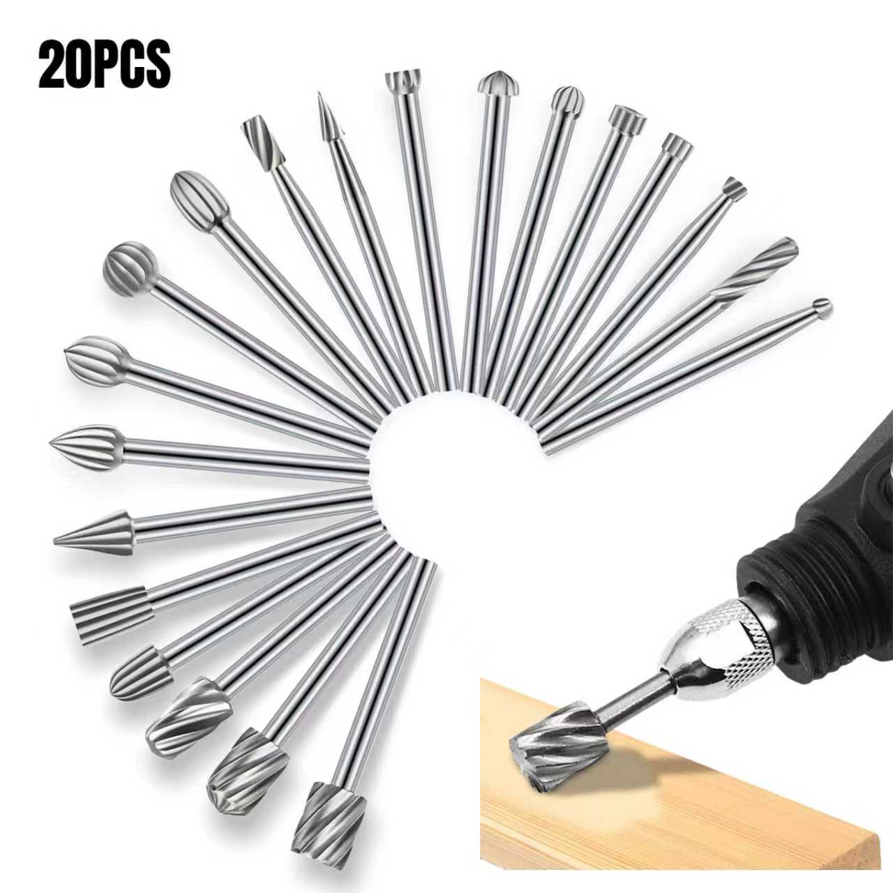 Wood Chisel Set - 20 adet döner matkap ucu ve